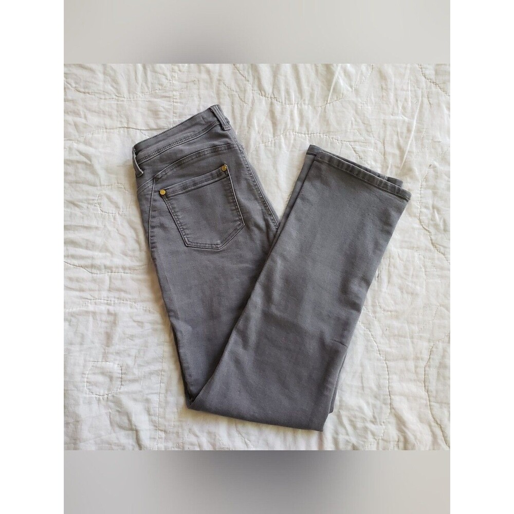 Iman Jeans Size 12 Charcol Grey Stretchy Faux Pocket Straight Leg Smart Casual
